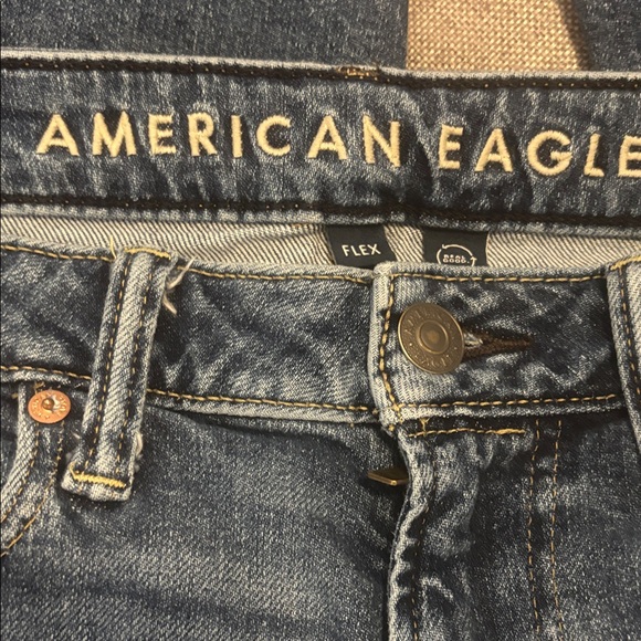 American Eagle Relaxed Straight Size 29x30 Dark Wash Flex Fit Mid Rise Denim - Picture 2 of 7